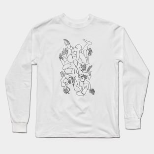 Abstract Bodies Drawing Improvisation #6 Long Sleeve T-Shirt